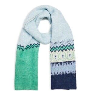 Jocelyn Blue and Green Patterned Scarf